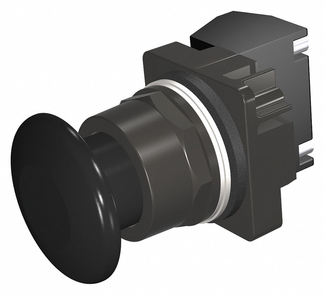 Mushroom Head Push Button: Non-Illuminated, Mushroom Head Profile, Non-Metallic, 30 mm