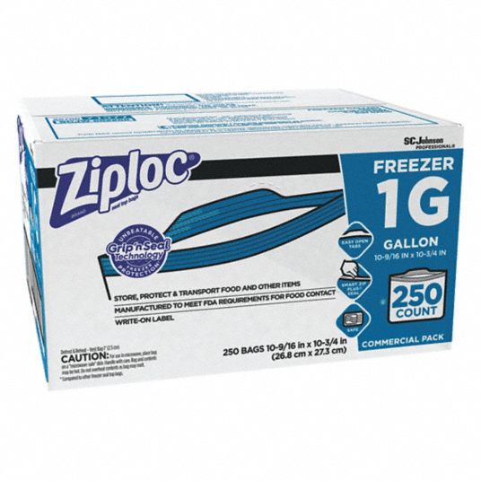 ZIPLOC, 2.6 mil Thick, 10 3/4 in Wd, Reclosable Bag - 32GM84|682258 ...