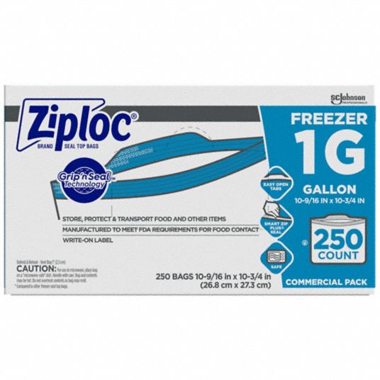 ZIPLOC, 2.6 mil Thick, 13 in Wd, Reclosable Bag - 32GM86
