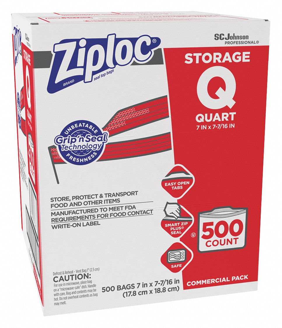 Ziploc 7 7 16 Inl X 7 Inw Standard Reclosable Poly Bag With Zip Seal Closure Clear 1 75 Mil Thickness 32gm85 682256 Grainger