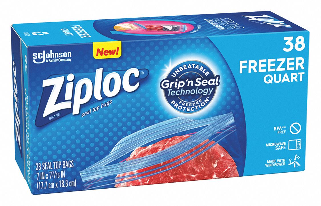 ZIPLOC, 2.6 mil Thick, 7 in Wd, Reclosable Poly Bag - 32GM91|314444 ...