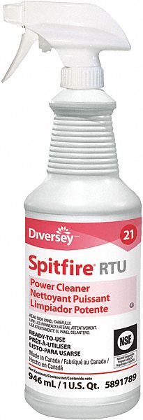 Cleaner/Degreaser: Solvent-Based, Spray Bottle, 32 oz Container Size, Ready to Use, 12 PK