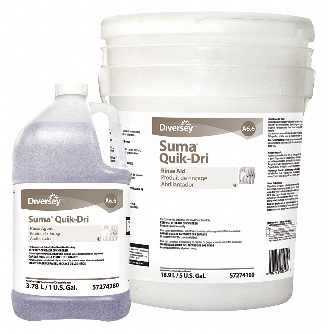 DIVERSEY, Liquid, Jug, Dishwasher Rinse Additive 32GP9657274280