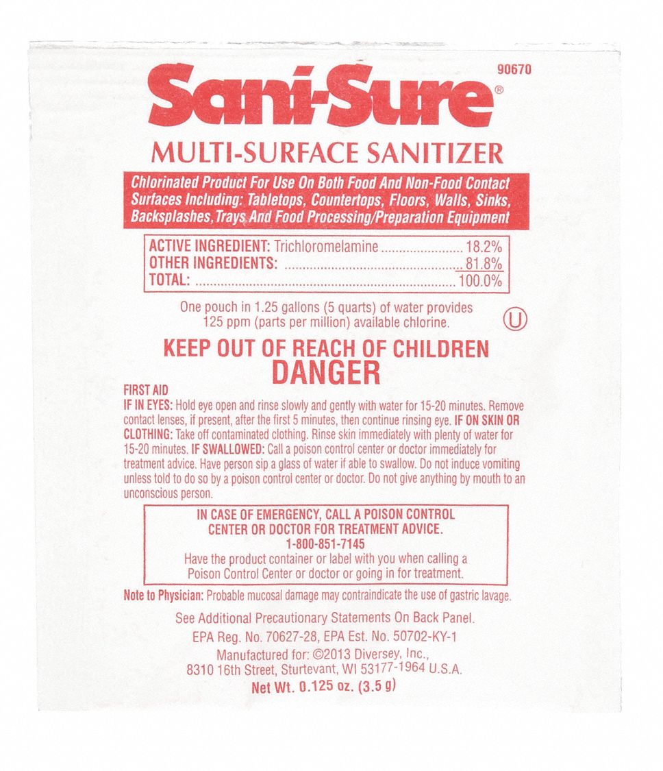 Sanitizer: Packet, Concentrated,