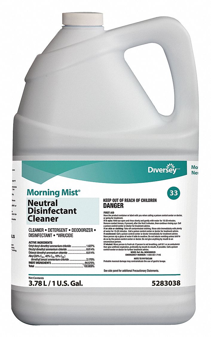 Diversey Disinfectant Cleaner 1 Gal Cleaner Container Size Jug Cleaner Container Type 32gr61 538 Grainger
