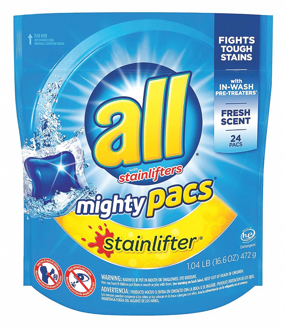 ALL Laundry Detergent, Cleaner Form Pacs, Cleaner Container Type Bag