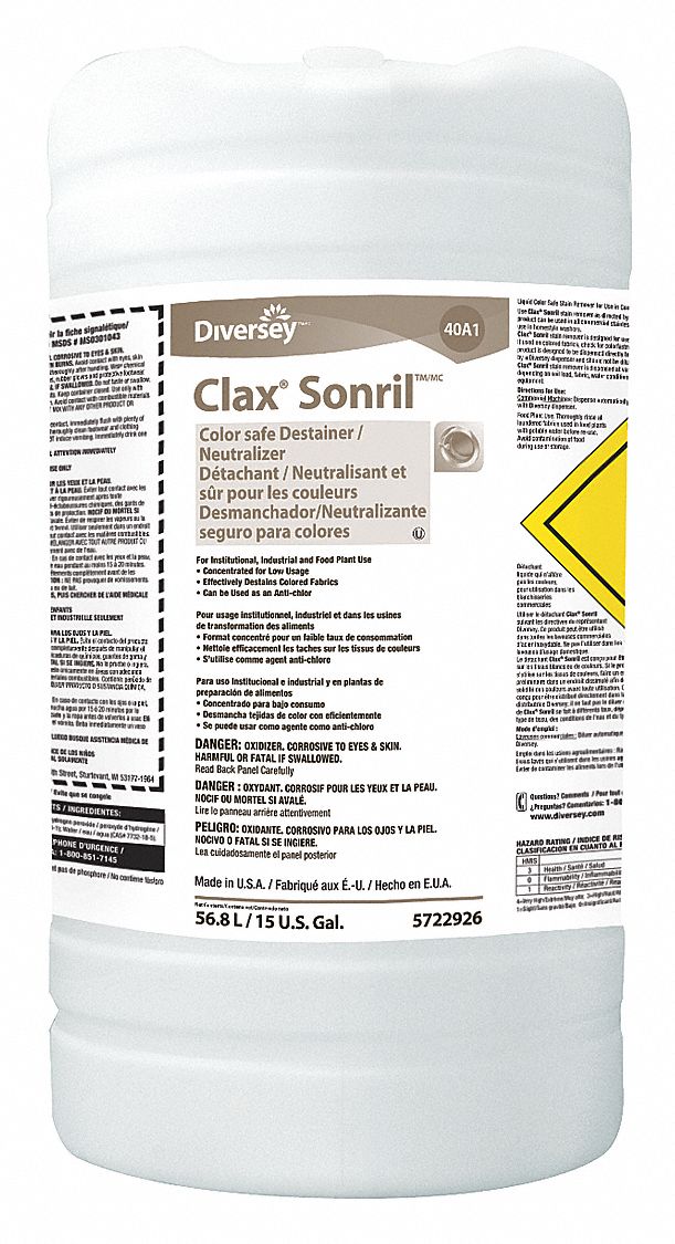 Laundry Stain Remover, Drum, 15 gal