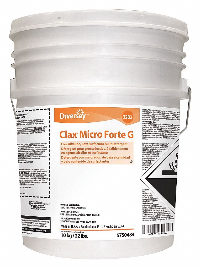 Laundry Detergent: Laundry Detergent, Bucket, 22 lb, Powder, Unscented