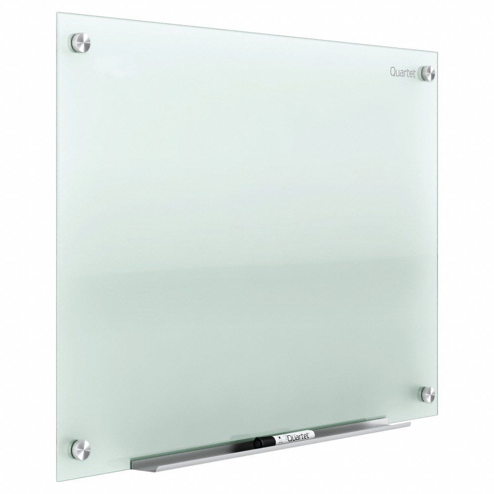 QUARTET GlossFinish Glass Dry Erase Board, Wall Mounted, 24 inH x 36 inW, Frosted White