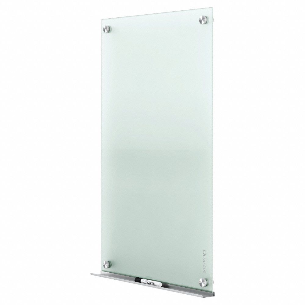 Quartet Gloss Finish Glass Dry Erase Board Wall Mounted 36 Inh X 48 Inw Frosted White