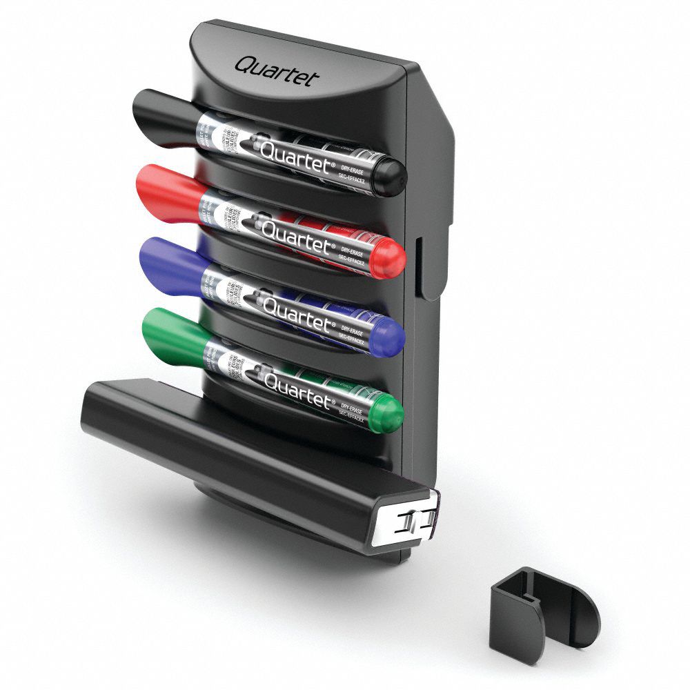 QUARTET Marker Holder Plastic, Black, 6 1/2 in Wd, 3 1/2 in Dp