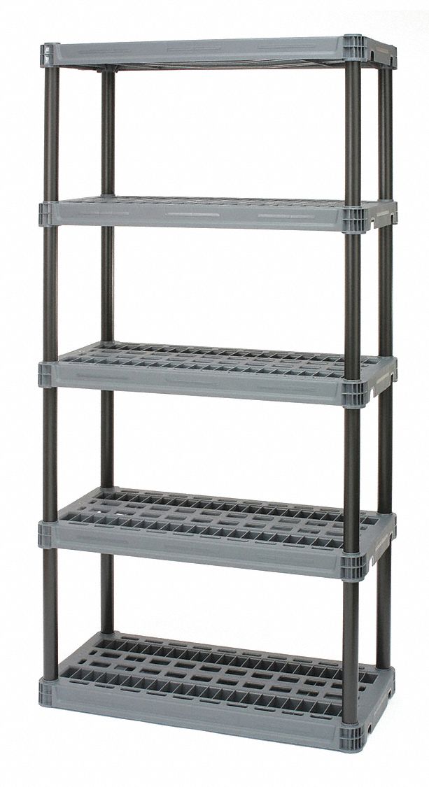 PLANO MOLDING Open, Freestanding, Plastic Shelving, Overall Width 36 ...