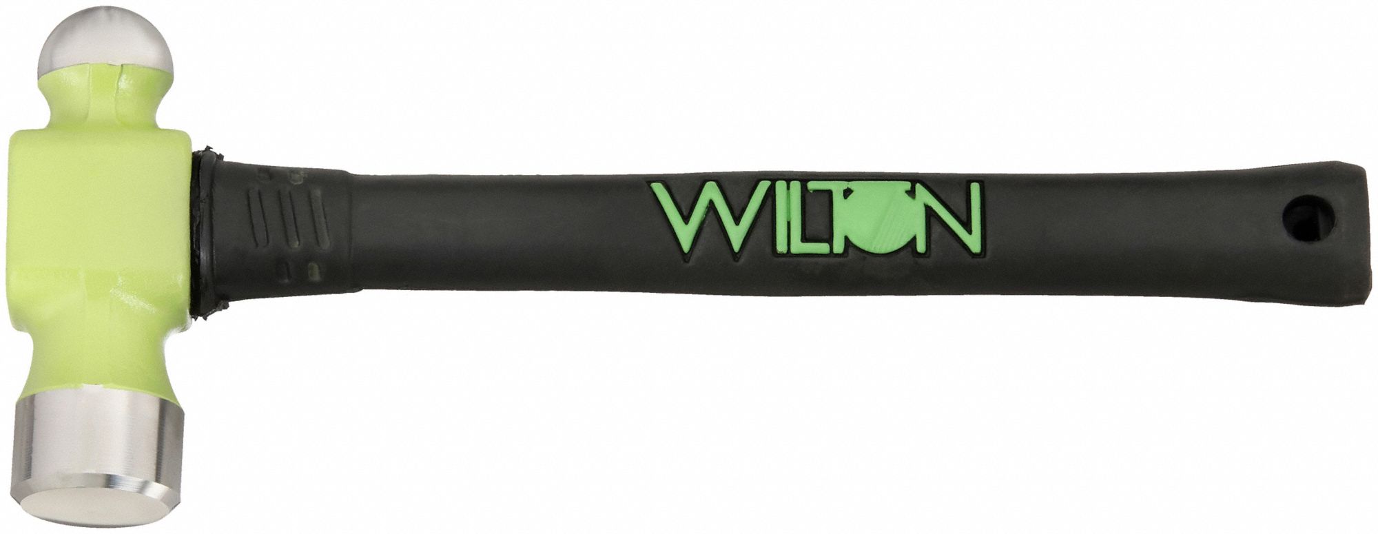 Ball Peen Hammer: Steel, Steel, 24 oz Head Wt, 1 1/2 in Face Dia, 14 in Overall Lg, Textured Grip