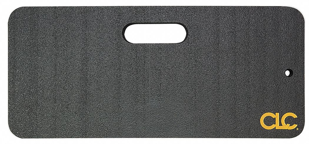 KNEELING PAD, 8 IN X 18 IN, 1 IN THICK, CUTOUT HANDLE, BLACK