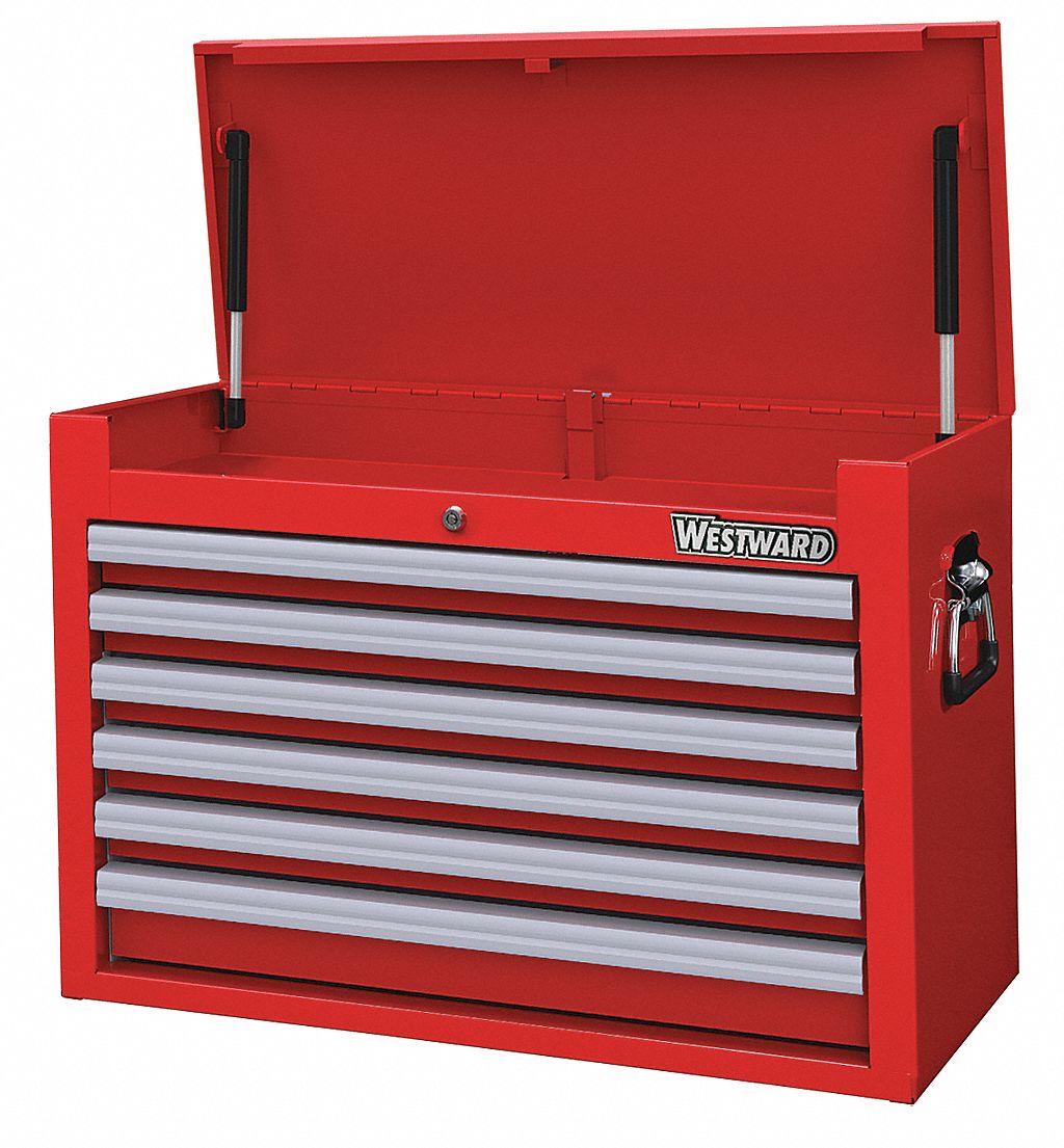 TOP CHEST,STEEL,480 LBS.,RED,6 DRAWERS