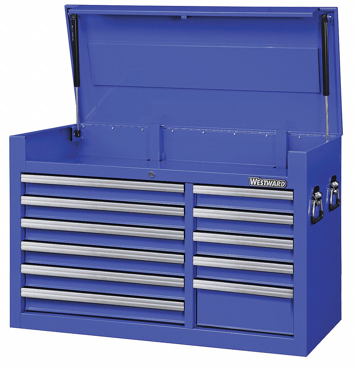 WESTWARD Tool Chest and Cabinet Combination: Powder Coated Blue, 26 3/4 in  W x 18 in D x 58 in H