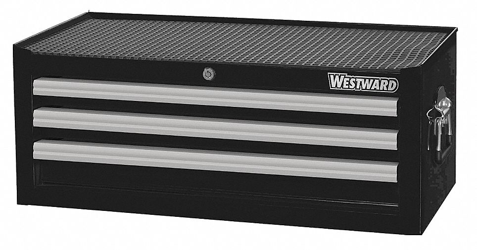 WESTWARD, Powder Coated Black, 26 3/8 in W x 17 in D x 10 5/8 in H