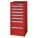 SIDE CABINET,STEEL,500 LBS,RED,7 DRAWERS