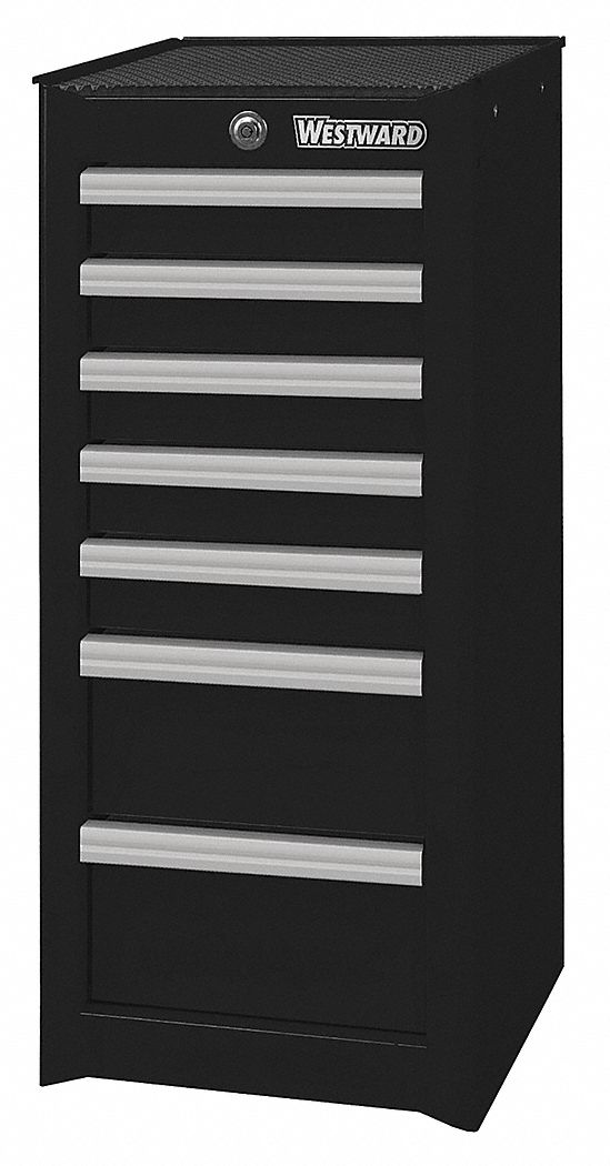 SIDE CABINET,STEEL,500LBS,BLACK,7DRAWERS