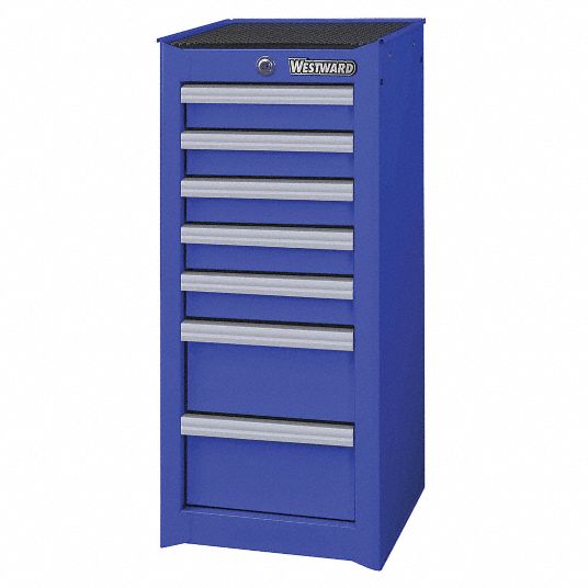 WESTWARD, Powder Coated Blue, 26 3/4 in W x 18 15/16 in D x 39 1/2 in H,  Rolling Tool Cabinet - 32H890