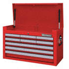 TOP CHEST,STEEL,720 LBS.,RED,9 DRAWERS