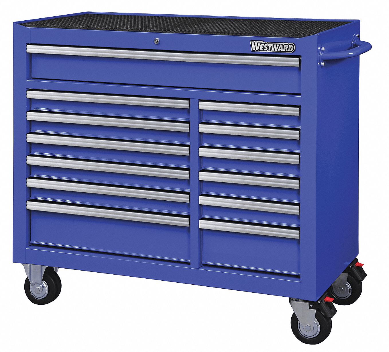 ROLLING CABINET,42"W,18-15/16"D,BLUE