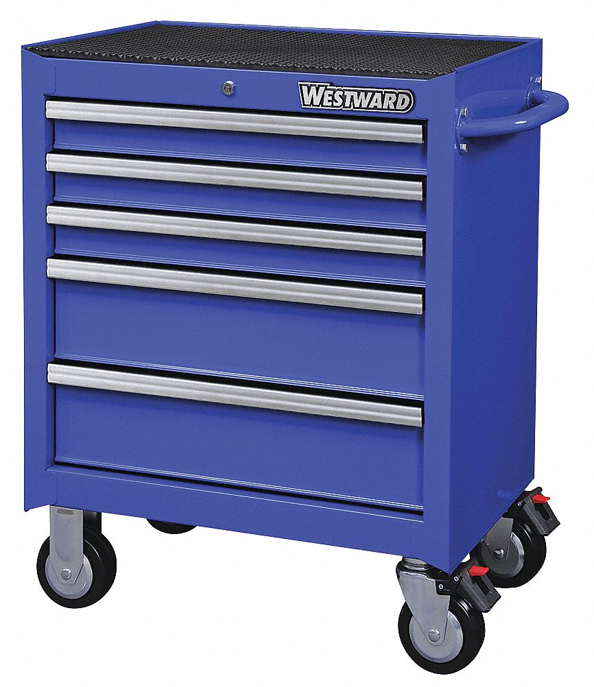 ROLLING CABINET,27X18X33 IN,BLUE
