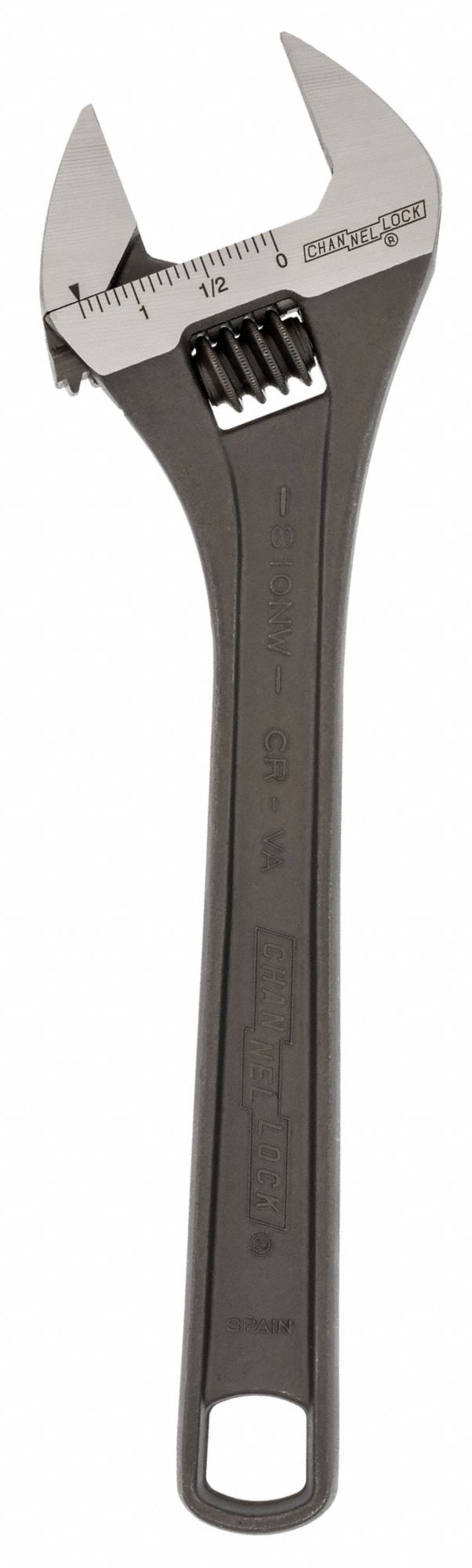CHANNELLOCK Adjustable Wrench Alloy Steel, Black Phosphate, 10 in