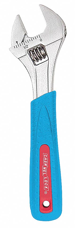 Adjustable Wrench: Alloy Steel, Chrome, 6 in Overall Lg, 15/16 in Jaw Capacity