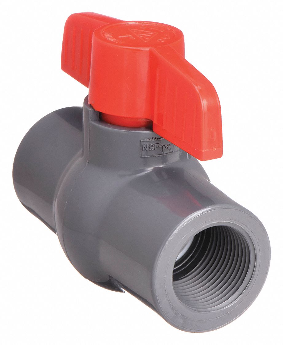 MANUAL TWO-WAY BALL VALVE: 1½ IN, PVC, STRAIGHT, FNPT X FNPT, FULL PORT BALL PORT