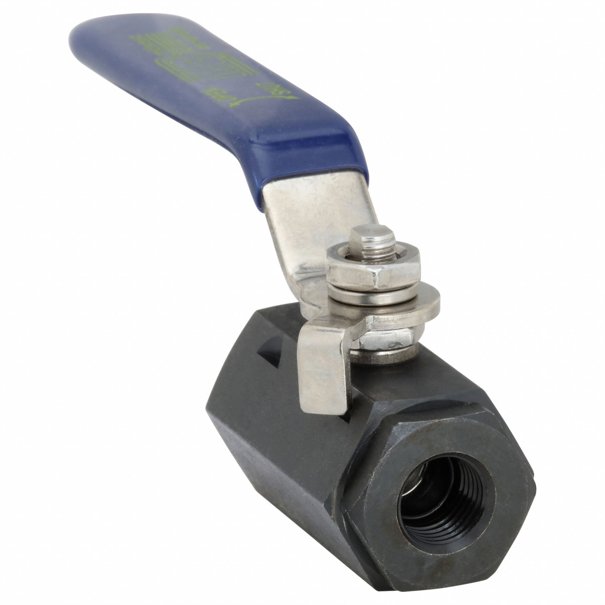 Manual Two-Way Ball Valve: 1/4 in, Carbon Steel, Straight, FNPT x FNPT, Two-Piece