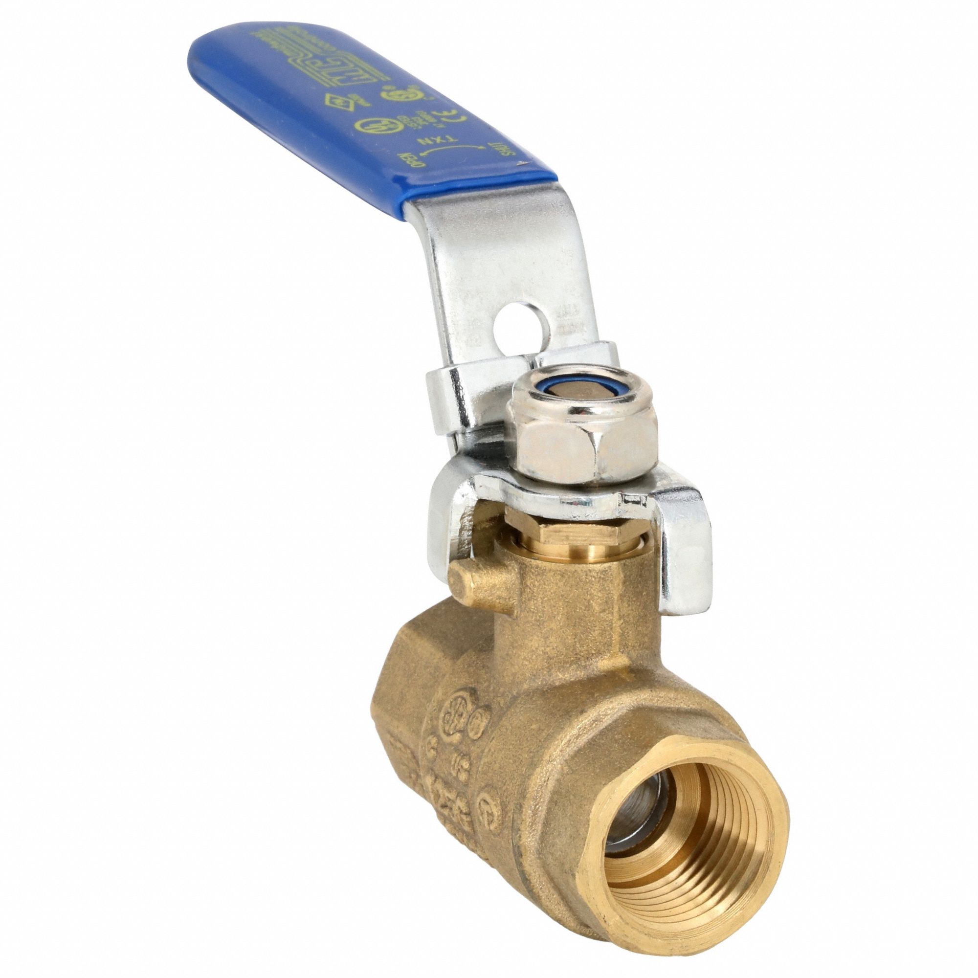 Manual Two-Way Ball Valve: 3/8 in, Straight, FNPT x FNPT, Full Port Ball Port, Lever