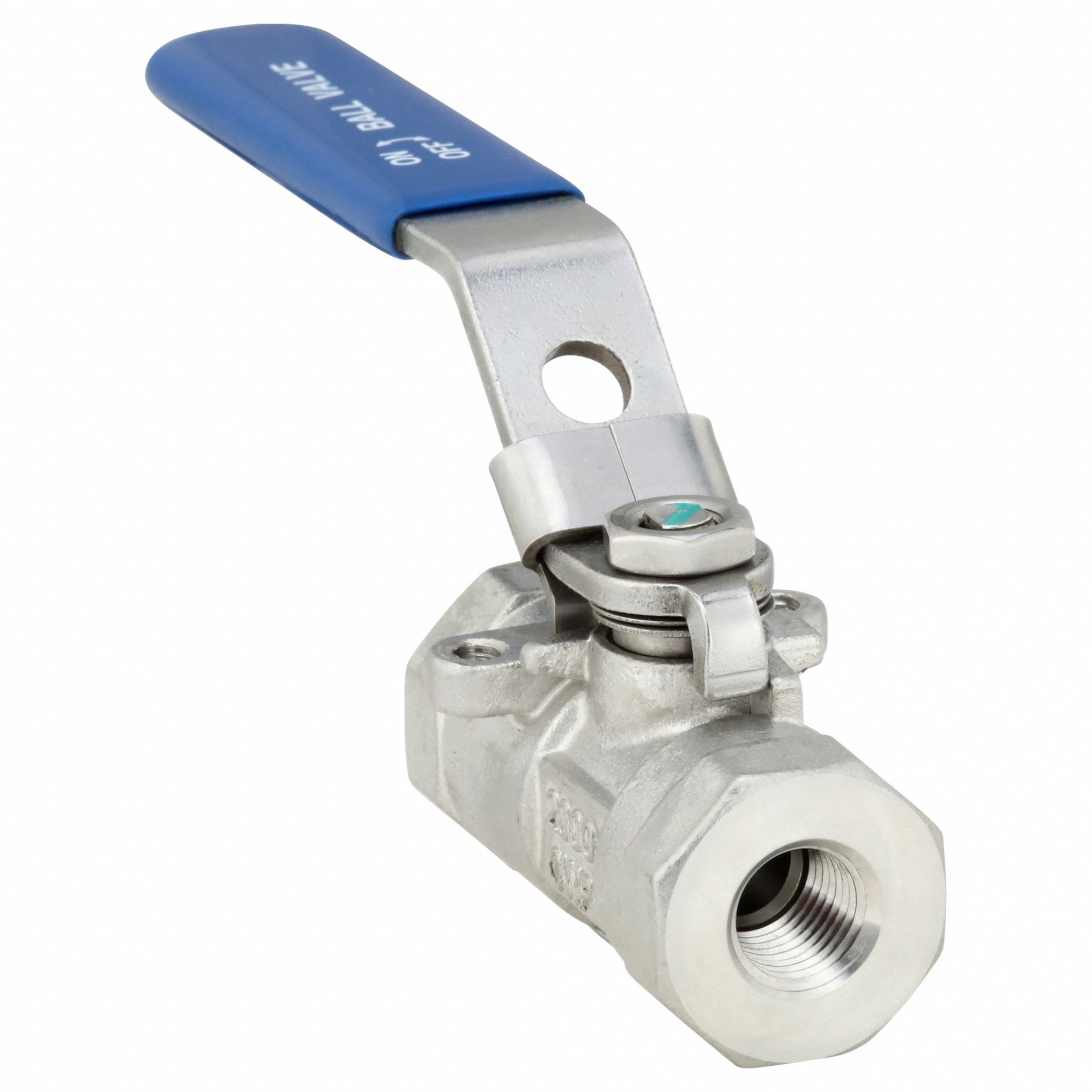 Manual Two-Way Ball Valve: 1/4 in, 316 Stainless Steel, Straight, FNPT x FNPT
