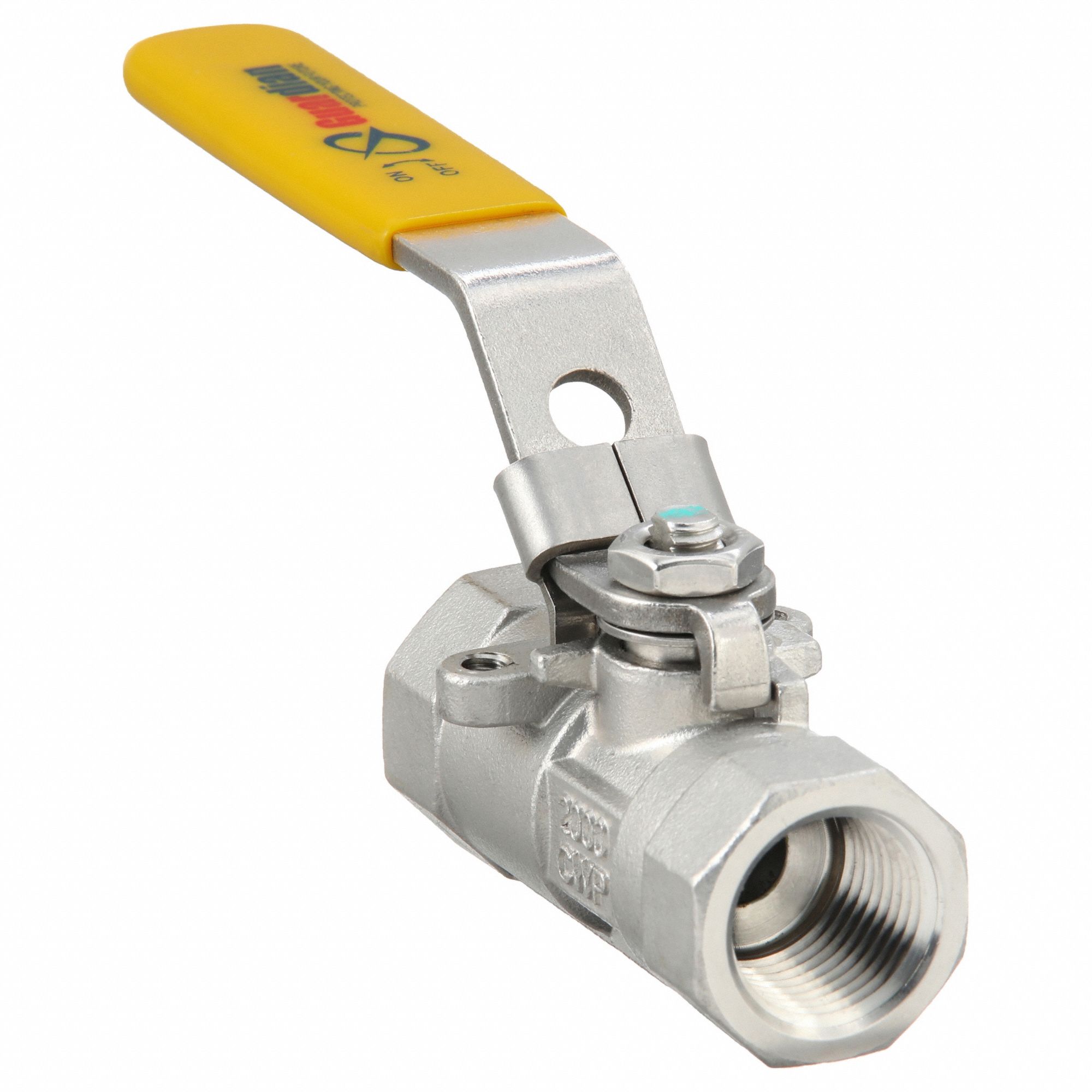 Manual Two-Way Ball Valve: 1/2 in, 316 Stainless Steel, Straight, FNPT x FNPT