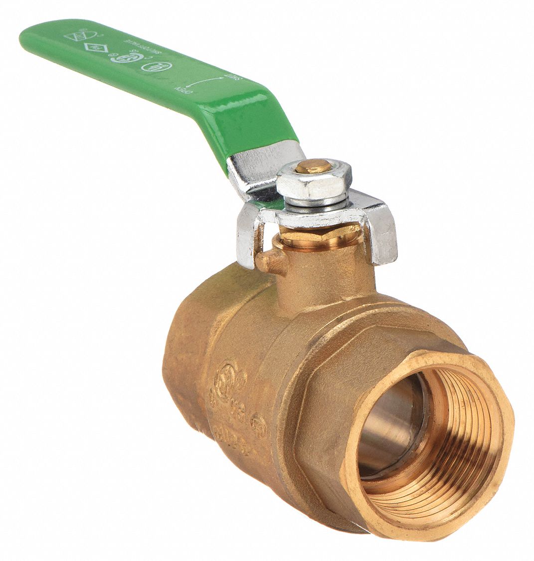 MANUAL TWO-WAY BALL VALVE: ¾ IN, BRASS, STRAIGHT, FIP X FIP, FULL PORT BALL PORT