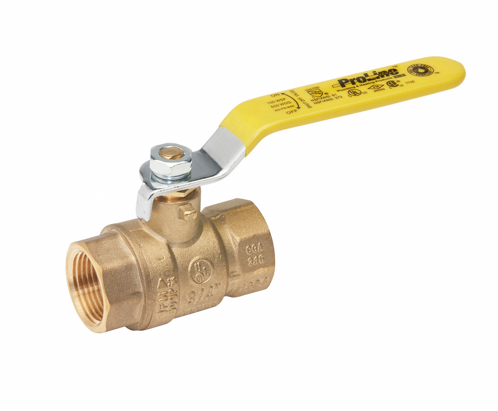 GRAINGER APPROVED Ball Valve 1/4 in Pipe Size, Full, 600 psi CWP Max