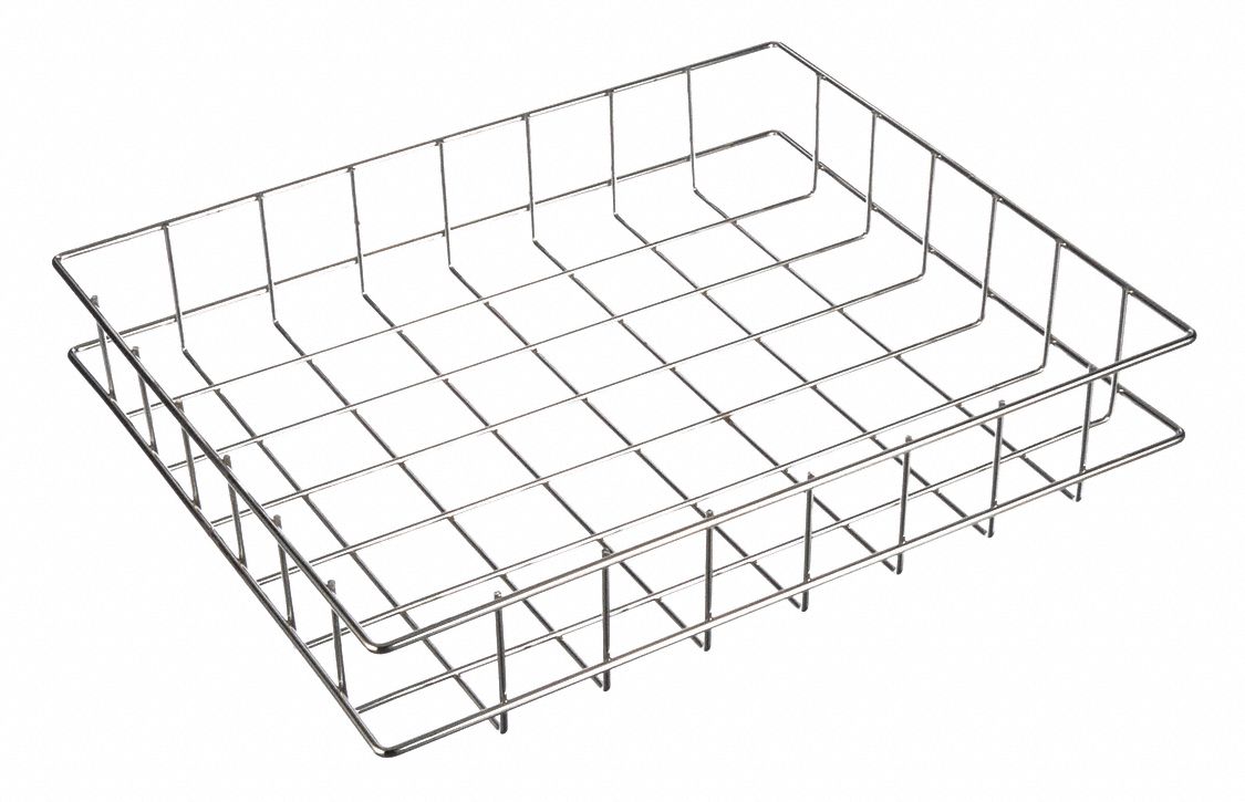 MARLIN STEEL WIRE PRODUCTS Storage Basket, Red, Steel 32HD1702035006