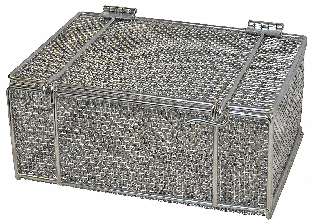 MESH BASKET WITH LID, 14 IN L X10 IN W X6IN H