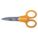 SCISSORS, SERRATED/SHORT PIVOT, YELLOW, 5 1/2 IN L/CUT 1 7/8 IN L, STAINLESS STEEL/ABS