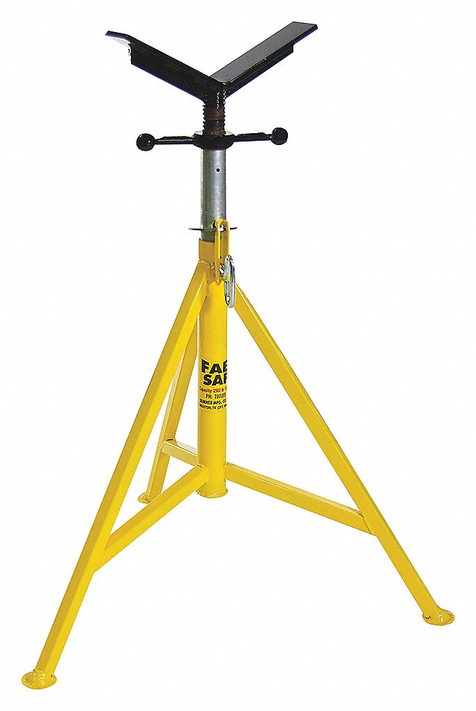 JACK STAND, V-HEAD, HEAVY-DUTY, 3500 LB, 32 TO 52 IN HEIGHT, RIGID, 30 IN WIDE BASE