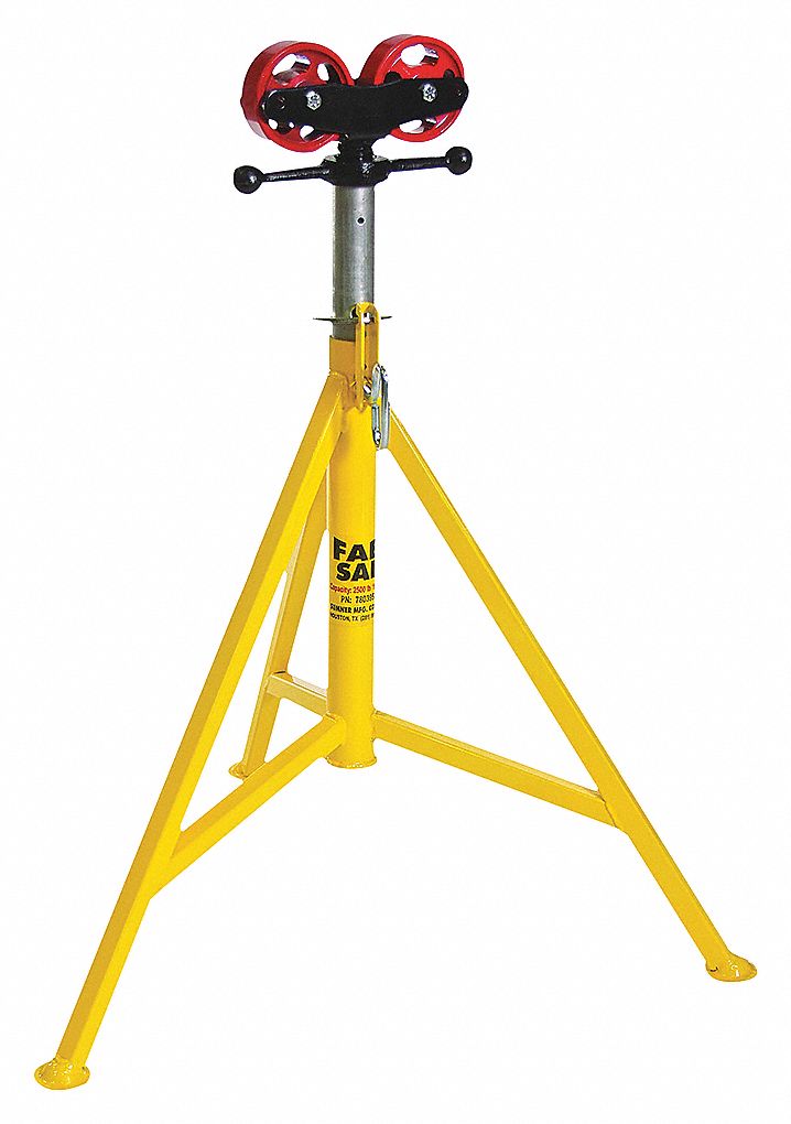 JACK STAND, ROLLER HEAD, HEAVY-DUTY, 2500 LB, 36 IN DIA, 32 TO 52 IN H, 30 IN WIDE BASE