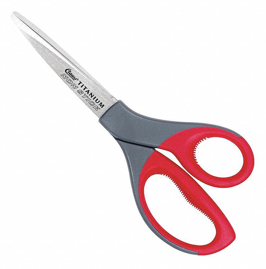 FABRIC SHEARS, AMBIDEXTROUS, 8 IN OVERALL L, STRAIGHT, TITANIUM BONDED, POINTED, GREY