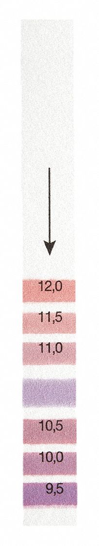 pH Indicator Strips: 0.2 pH, 4 in Overall Lg, 1/2 in Overall Wd, 200 Tests, pH