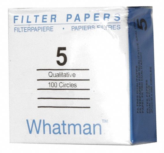 Qualitative Filter Paper: 5 Grade, 18.5 cm Dia, 0.2 mm Thick, Medium