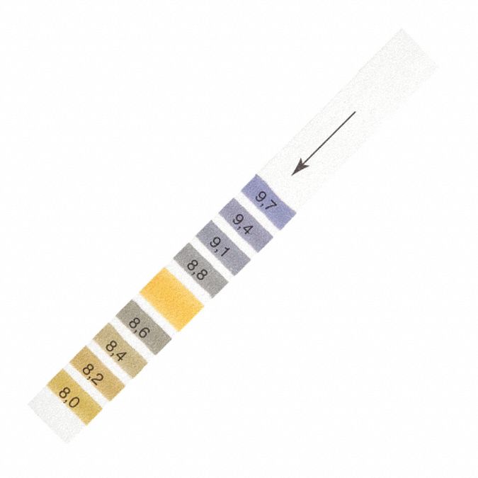 pH Indicator Strips: 0.2 pH, 4 in Overall Lg, 1/2 in Overall Wd, 200 Tests, pH