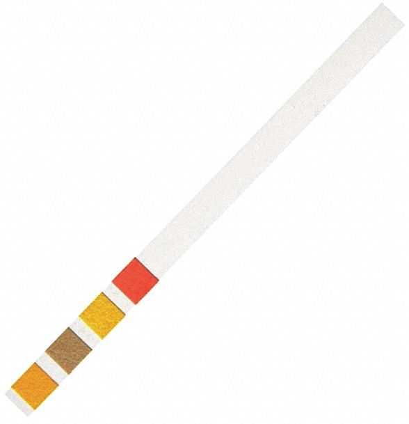 pH Indicator Strips: 1.0 pH, 4 in Overall Lg, 1/2 in Overall Wd, 200 Tests, pH