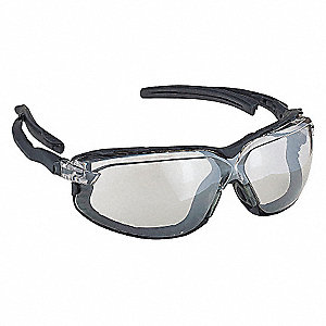 EZ-ON SAFETY GLASSES, CSA/ANSI, ANTI-FOG/ANTI-STATIC/SCRATCH-RESIST, INDOOR/OUTDOOR MIRROR/BLK, PC