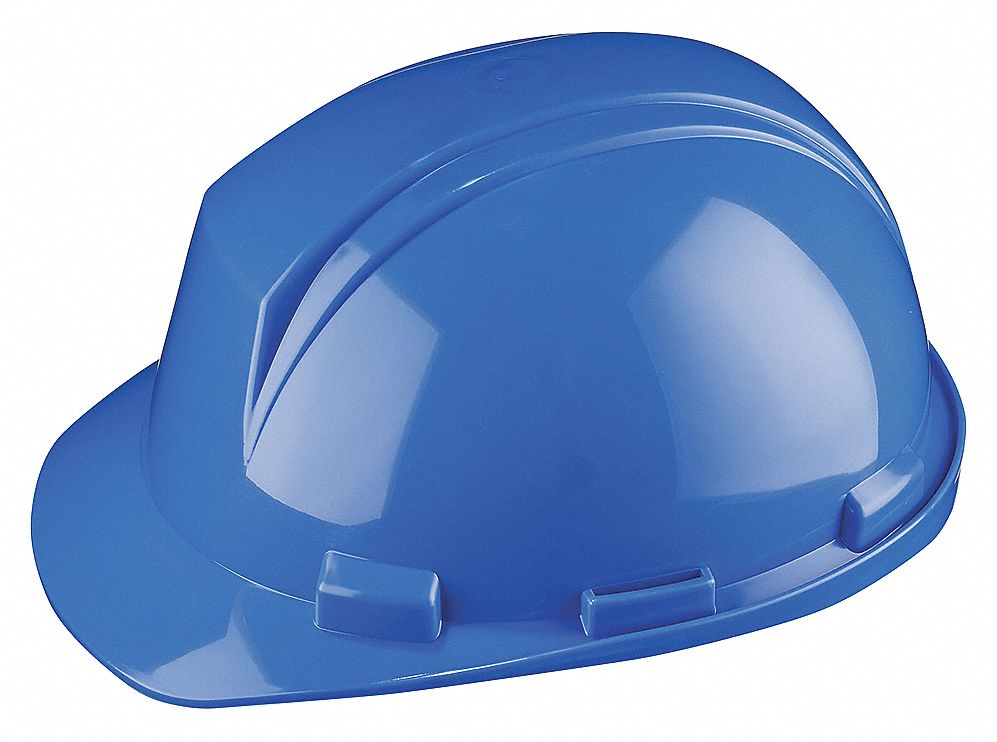 CASQ SÉC,CSA E,TYPE 2,BORD AVANT,CLIQUET À 4 POINTS,BLEU ROYAL,TLE 6 1/2-8,PE