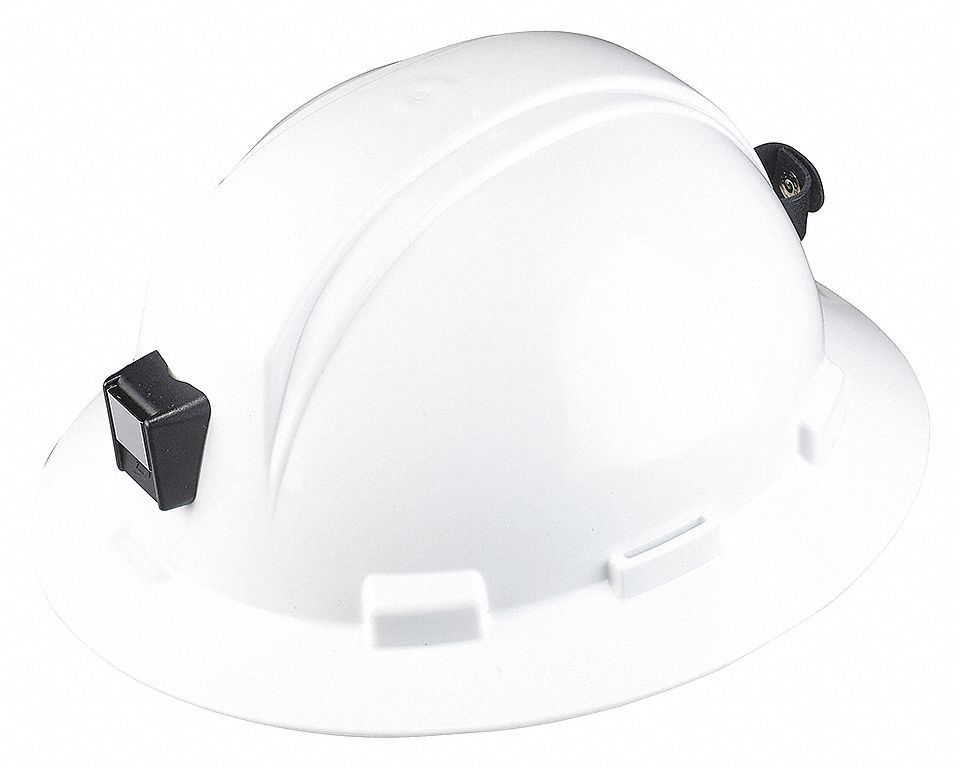 HARD HAT, FULL BRIM, 4-POINT RATCHET, CSA E, TYPE 1, MLB, WHITE, SIZE 6 1/2-8, PE