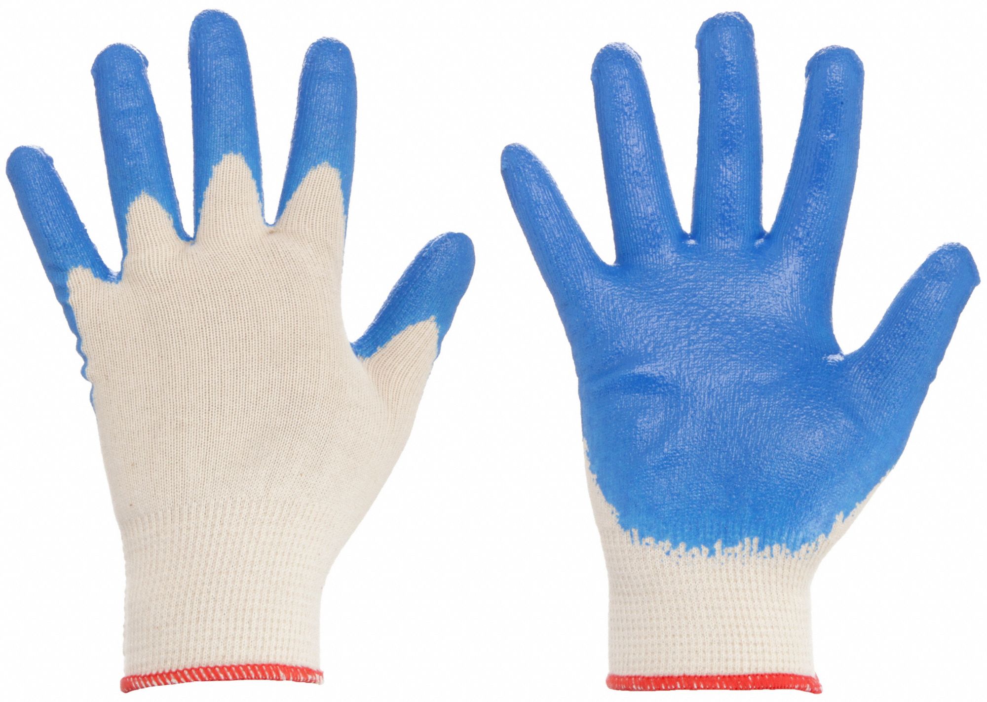 DEXTERITY GLOVE, DIPPED PALM, SAFETY, SIZE 7, BLUE, COTTON/NITRILE, PR